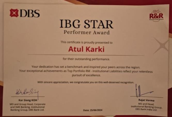 Award certificate